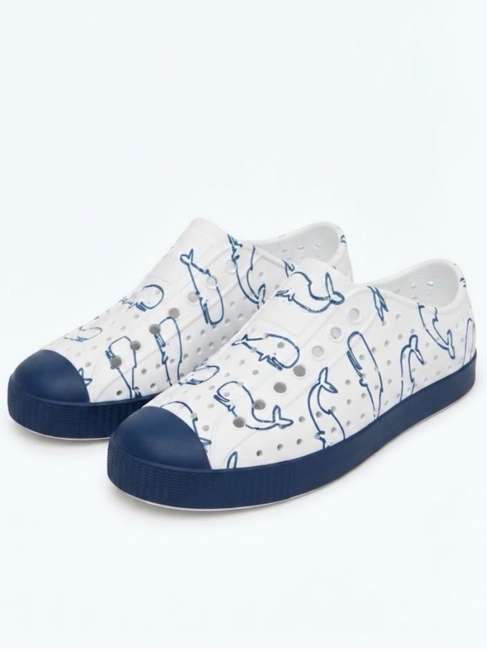 Native Shoes Jefferson Whale Print Slip-Ons - Unisex M7/W9 Rare Print